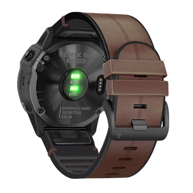26MM PU Leather Surface+Silicone Smart Watch Band Strap for Garmin Watch 26MM PU Leather Surface+Silicone Smart Watch Band Strap for Garmin Watch